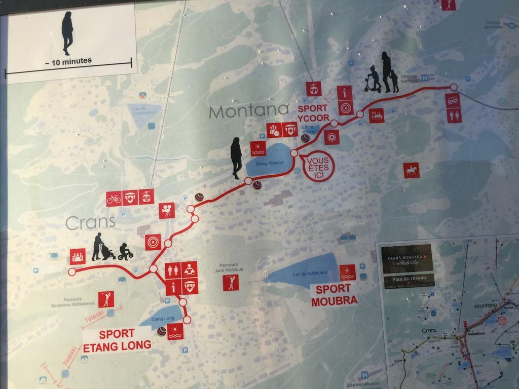 Plein Centre, Ski A Pied, Vue, Calme كرانز مونتانا المظهر الخارجي الصورة